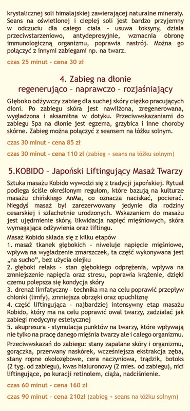 Zabiegi na łóżku solnym – ulotka 2